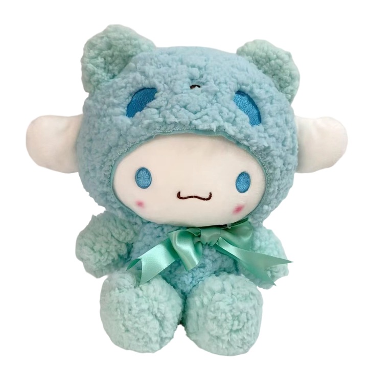 Jucarie de plus, caine scump cu par cret, 25cm, verde, set de jucarii de plus