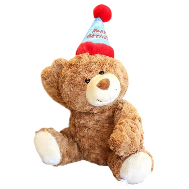 Jucarii de plus, urs de ziua de nastere, 35cm, set de jucarii huggable, multicolor