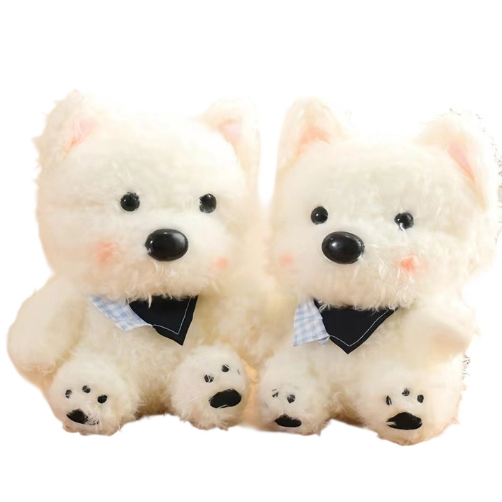 Jucarii de plus, caine tip esarfa, 23cm, set de jucarii pentru copii si bebelusi