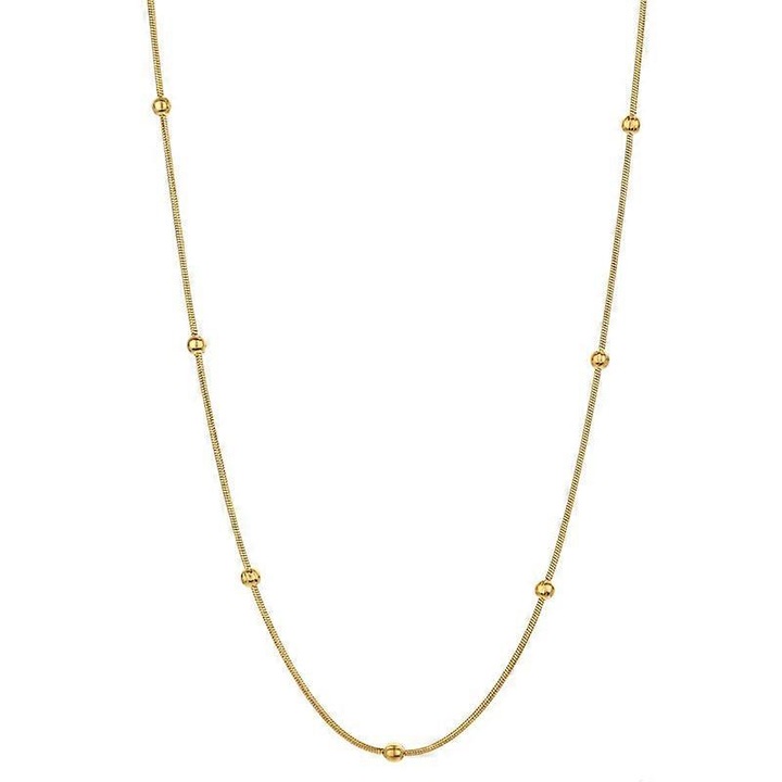 Colier dama placat cu aur de 14K, 15" + 3" extensie