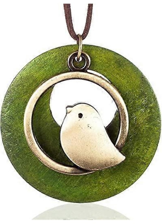 Colier cu pandantiv din lemn, stil vintage, 6x6cm, cordon din catifea de 90cm, bijuterii pentru femei