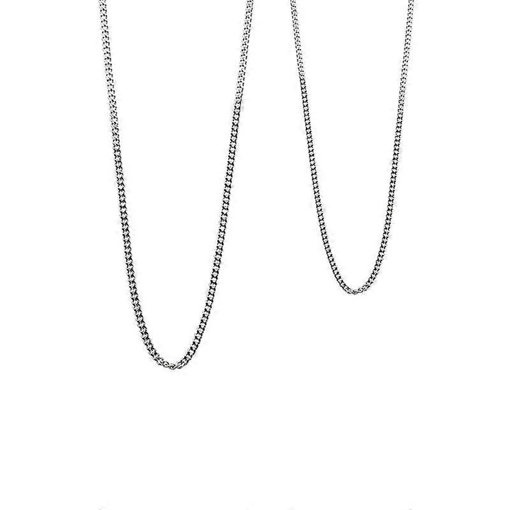 Lantisor din inox pentru barbati, 2.5mm, design cu taietura in diamant, lungime 25 inch, argintiu