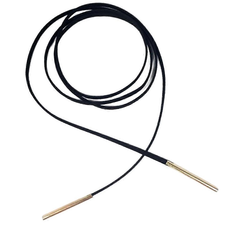 Colier din sfoara, negru cu tub de cupru, 155-165cm, set bijuterii dama