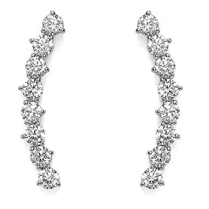 Cercei din argint 925 cu zirconii cubic, cercei pentru cartilaj, set de 1 pereche, argintiu