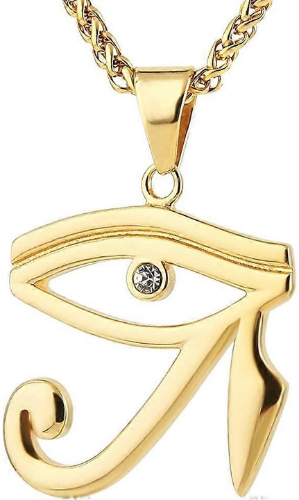 Colier cu pandantiv rotund din inox, charm islamic, design robust, 30x45cm