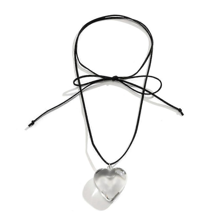 Colier din acril transparent, 4.5cm, set bijuterii dama