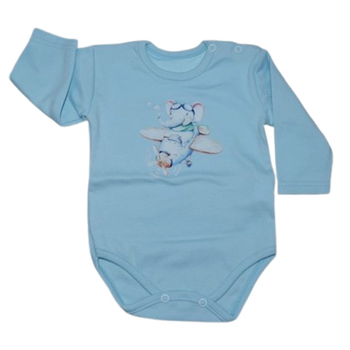 Body cu maneca lunga, pentru bebelusi, Koala Blue Sky K995T-62, Turcoaz 62 CM