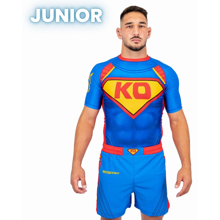 Tricou Compresie Knockout Super KO Copii, Albastru