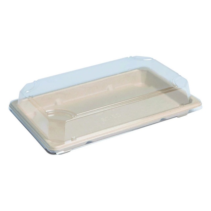 50 db téglalap alakú Biosector 21.6x13.5x4cm-es rakott tál készlet, natúr