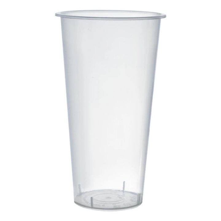 25 átlátszó Bubble Tea pohár, Biosector, 580 ml, 155x90mm