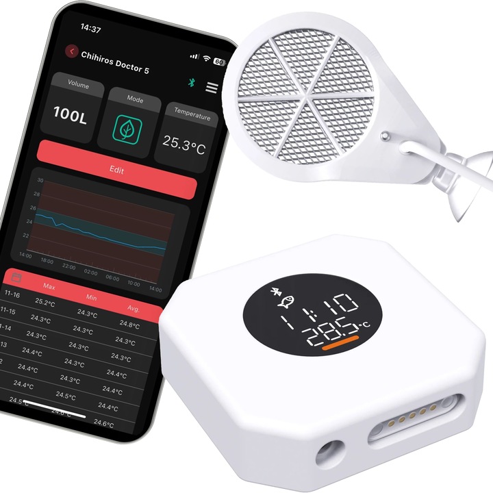 Йонизатор за аквариум Chihiros Doctor 5, Bluetooth контрол, бял, 6x8x2см, за аквариуми 5-1200L