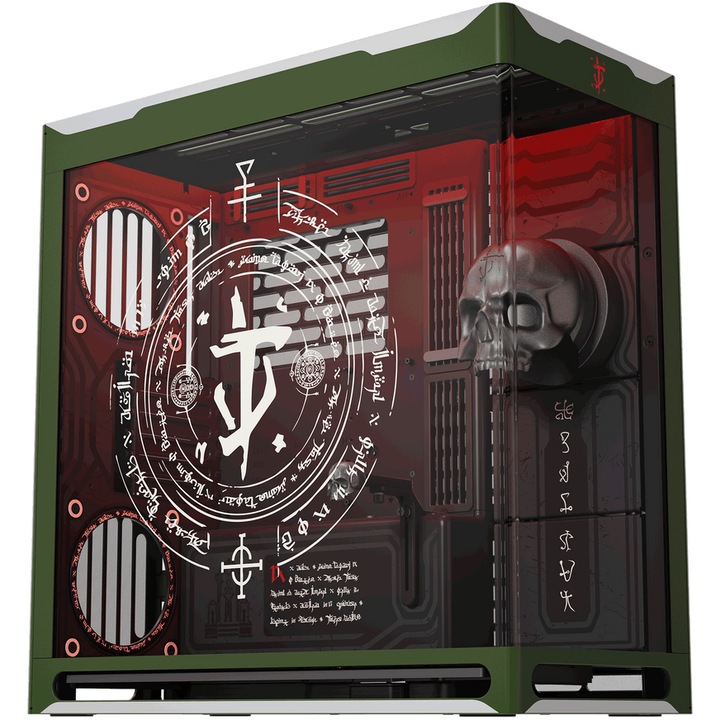 Carcasa HAVN HS 420 DOOM The Dark Ages Limited Edition, MiddleTower, E-ATX, Verde