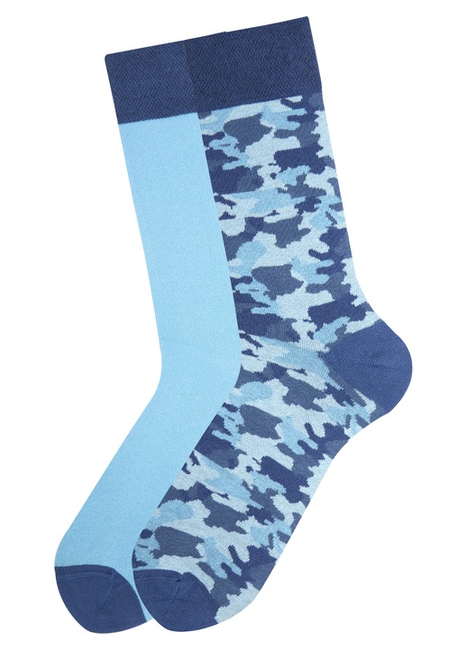 Șosete bărbătești din bumbac tip șosetă, set de 2 perechi, design camuflaj, elastic care nu strânge