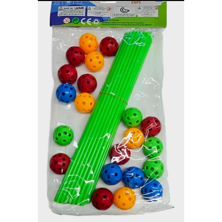 Set construcție bile și bete, 50 piese, 5 ani