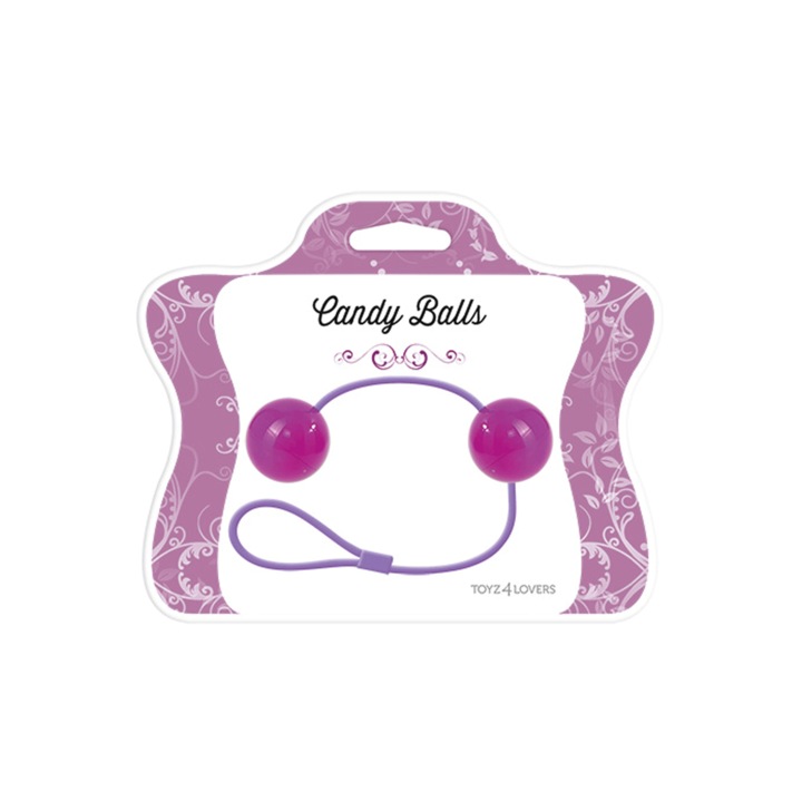 Bile vaginale Candy Balls, 3,2cm, 21,5cm, violet