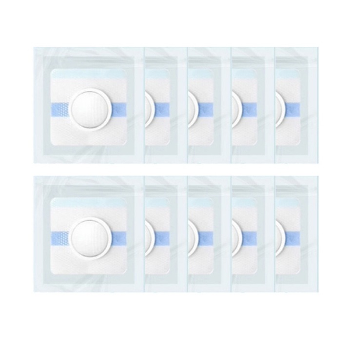 Set 10 plasturi pentru hernie ombilicala infantili, non-alergenici, autoadezivi, recuperare rapida, Placi pentru Buricul Pruncului, Pansamente pentru Hernie Umbilicala la Nou-nascuti, Prietenoase cu Pielea, Permeabile la Aer, 8x8 cm, alb