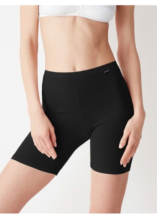Boxeri lungi pe picior bumbac cu talia inalta Cotonella 8018 0001, Negru