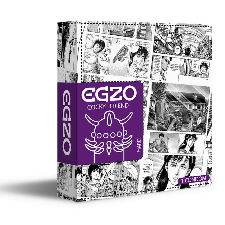 Prezervativ Egzo Jolly Roger, latex, texturat