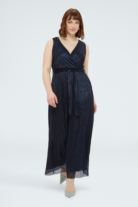 Fiorella Rubino, Rochie lunga cu aspect stralucitor, Bleumarin