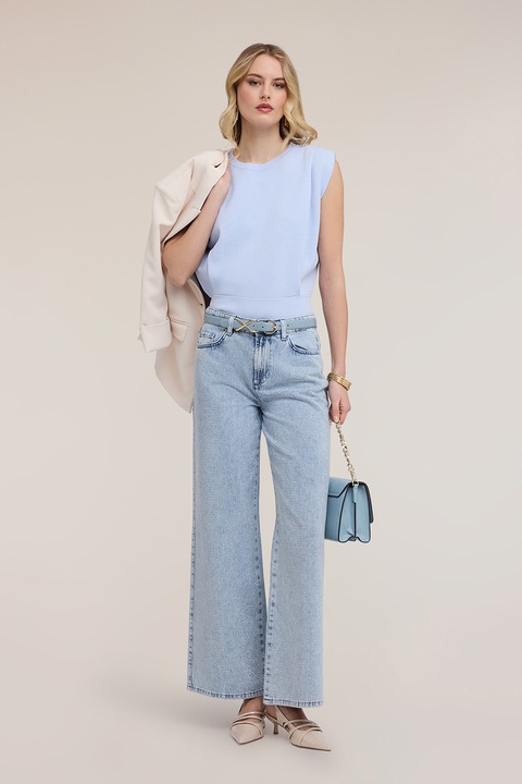 Motivi, Bluza lejera cu decolteu la baza gatului, Albastru lavanda