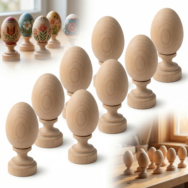 50 db-os fa tojáskészlet, 6 cm + tartó 3,5 cm, decoupage-hoz