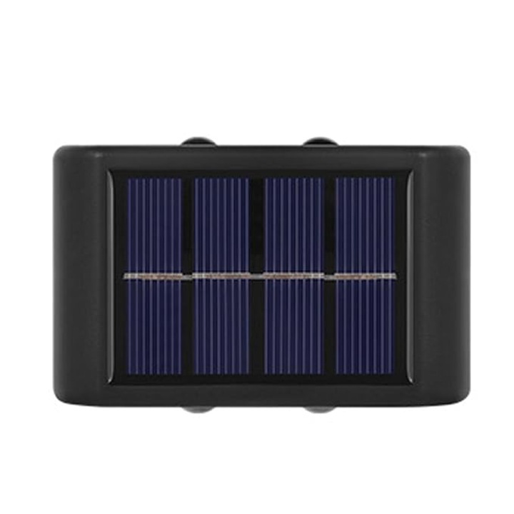 Set 2 Lampi solare, pentru Exterior, 4 Led-uri, Rezistente la apa, Negru