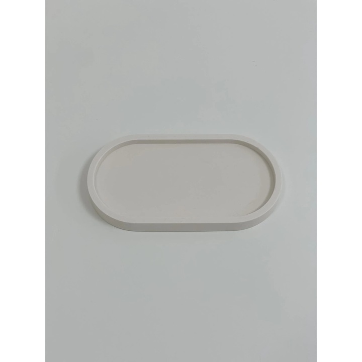Tavă decorativă ovală Bliss, alb, 18x9, 5x1, 6cm