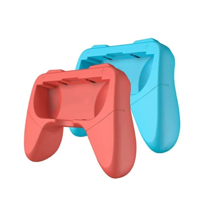 Set 2 Huse Grip pentru Nintendo Switch, Protectie completa, Material rezistent, Albastru-Roz