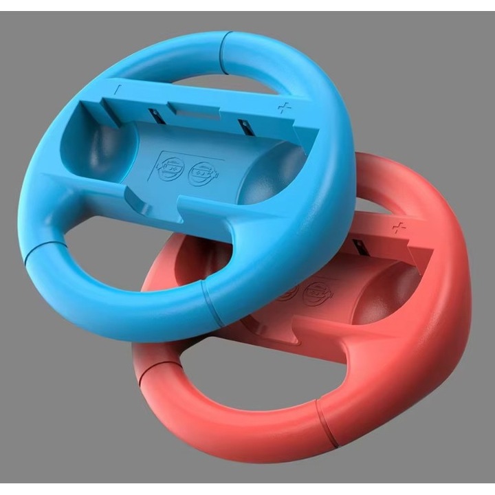 Set 2 Huse Volan pentru Nintendo Switch, Protectie completa 360, Material rezistent, Albastru-Roz