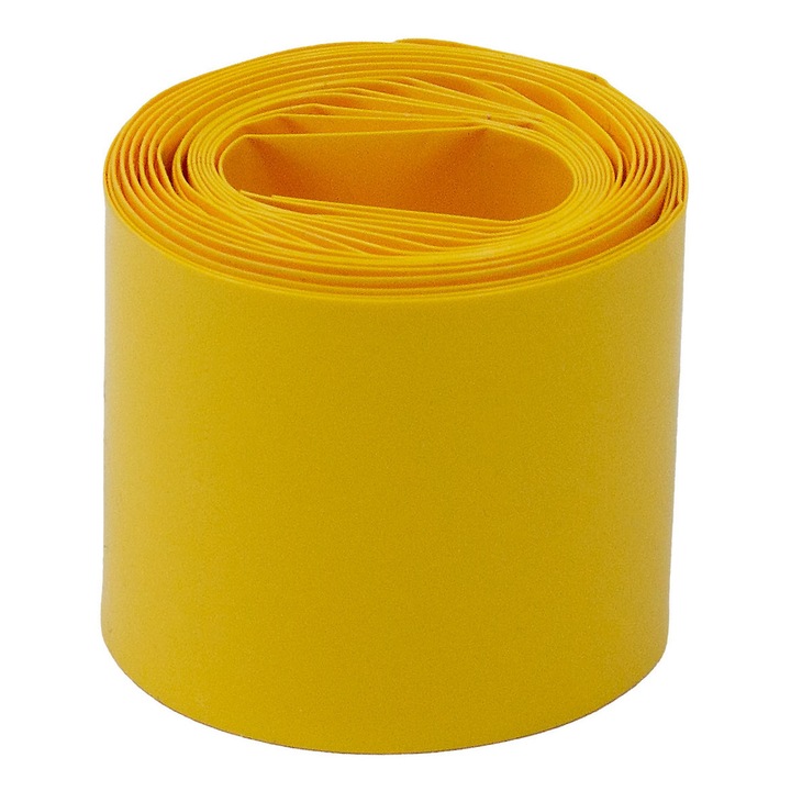Folie termocontractabila PVC 30 mm x 0,1 mm, galbena, 1 m