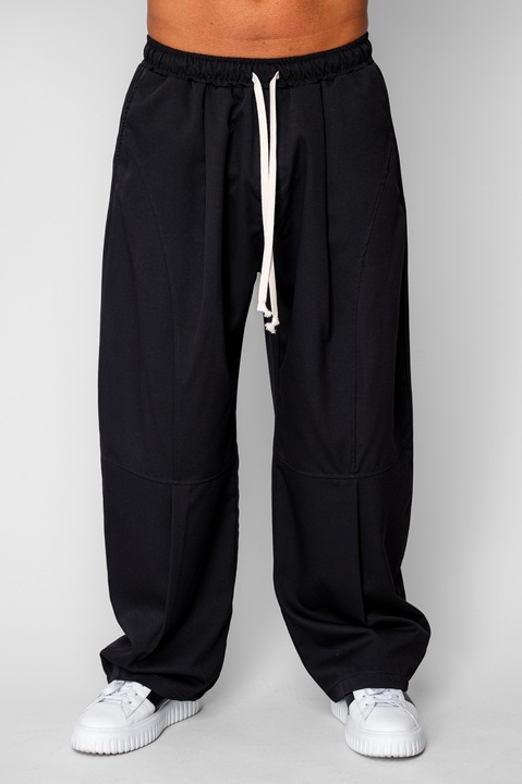 Hosszú egyenes nadrág Baloon Fit Black 20520, Fekete