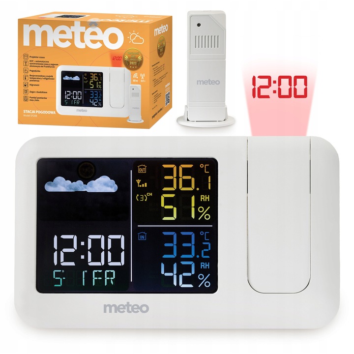 Statie meteorologica VREMEA METEO SP208, proiector de timp, senzor exterior fara fir, 14.8x9x4.4cm