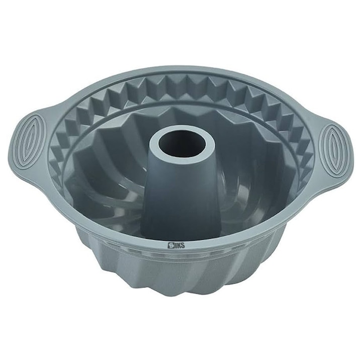 Forma SIKS pentru Copt Prajituri, Chec, Tort, Material Silicon, Rotunda, Usor De Curatat, 22x10 cm, Gri