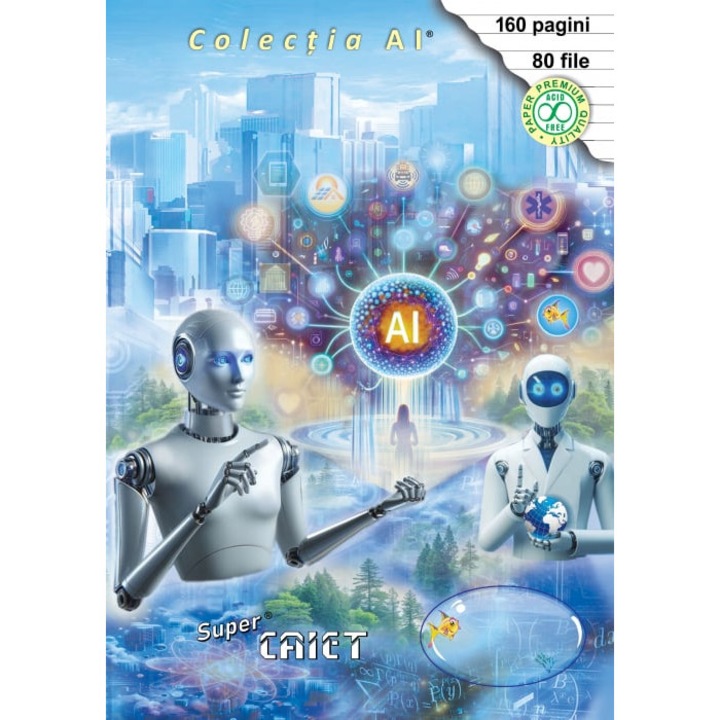 Caiet A4, dictando, 80 file, hartie 70 g, Colectia AI