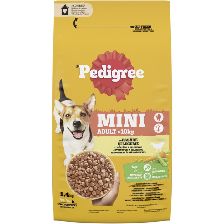 Hrana uscata pentru caini adulti Pedigree, pasare si legume, 3kg