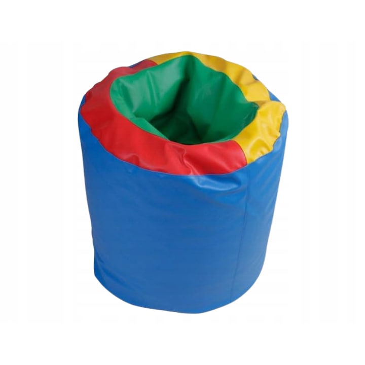 Puf si Tunel Senzorial 2 in 1, Sensory Owl, Impermeabil, Terapie ADHD si Autism, Compresie, Motricitate, 90x70 cm, Albastru