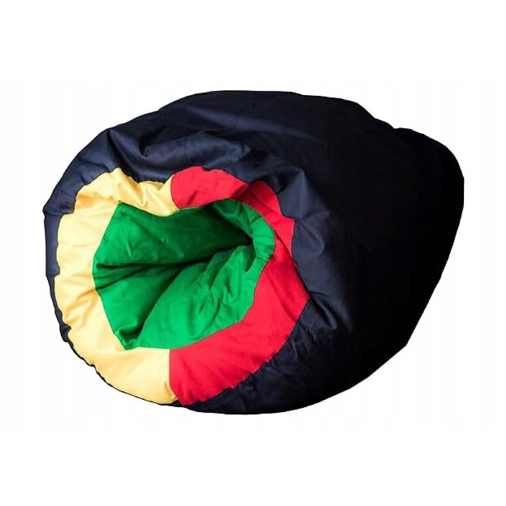 Puf si Tunel Senzorial 2 in 1, Sensory Owl, Husa Detasabila Bumbac, Terapie ADHD si Autism, Compresie, 90x70 cm, Bleumarin