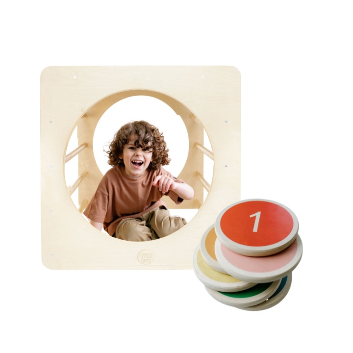 Montessori készlet - Montessori kocka és 6 db egyensúlyozó érme