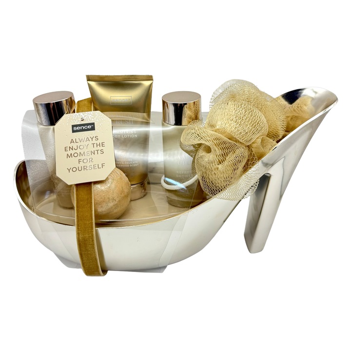 Set cadou geluri de dus Sence, 5 piese, aroma champagne si vanilie, 100ml fiecare