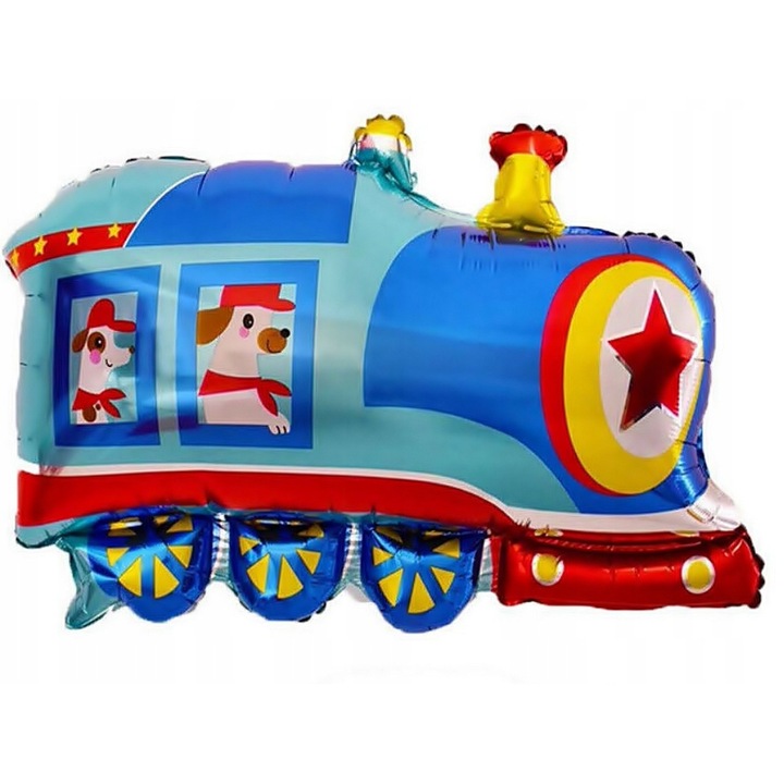 Fólia lufi, rés, nagy mozdony, dekoráció, sokszínű, XXXL