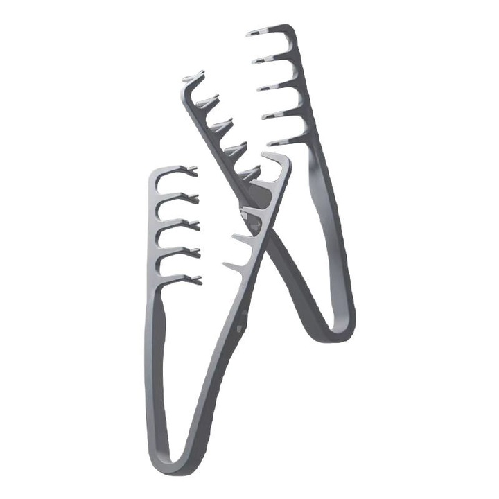 Set 2 piepteni pentru coafare, plastic, compact, ideal pentru calatorii, 10x3cm