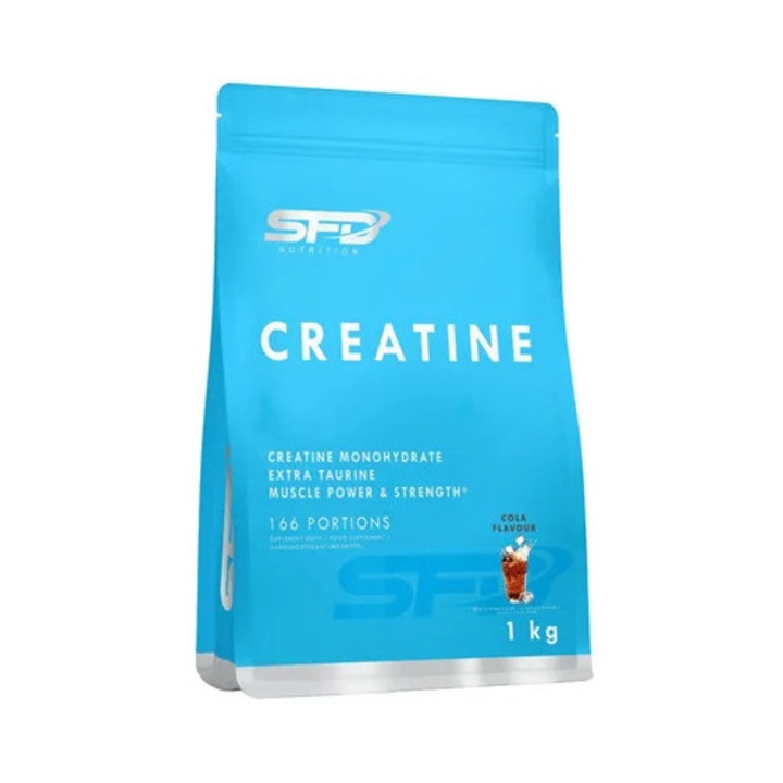 Creatina Monohidrata, SFD Nutrition, aroma de cola, 1000g, pudra, supliment pentru Performanta si Forta Musculara, zahar sau aditivi, pentru sustinerea sistemului muscular