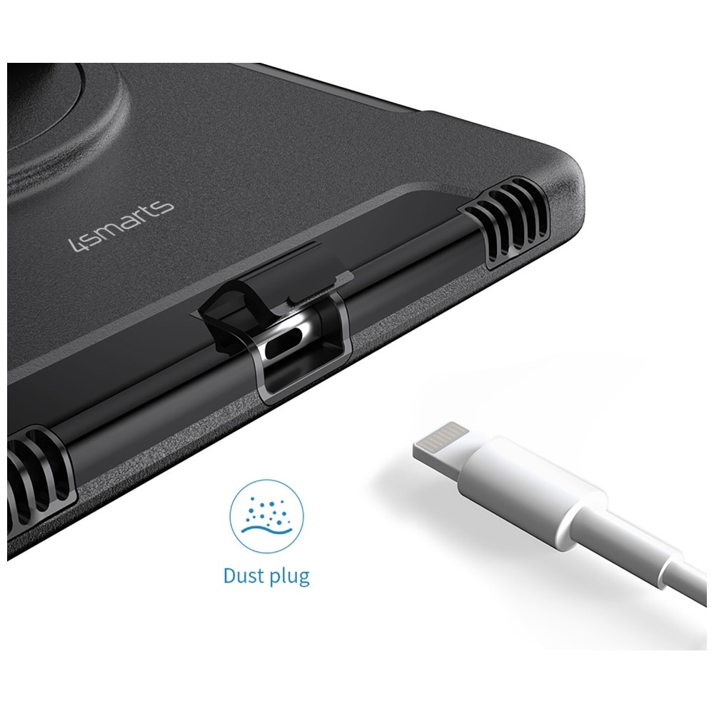 Carcasa 4smarts Rugged Case Grip compatibila cu iPad 11 (2025), Negru