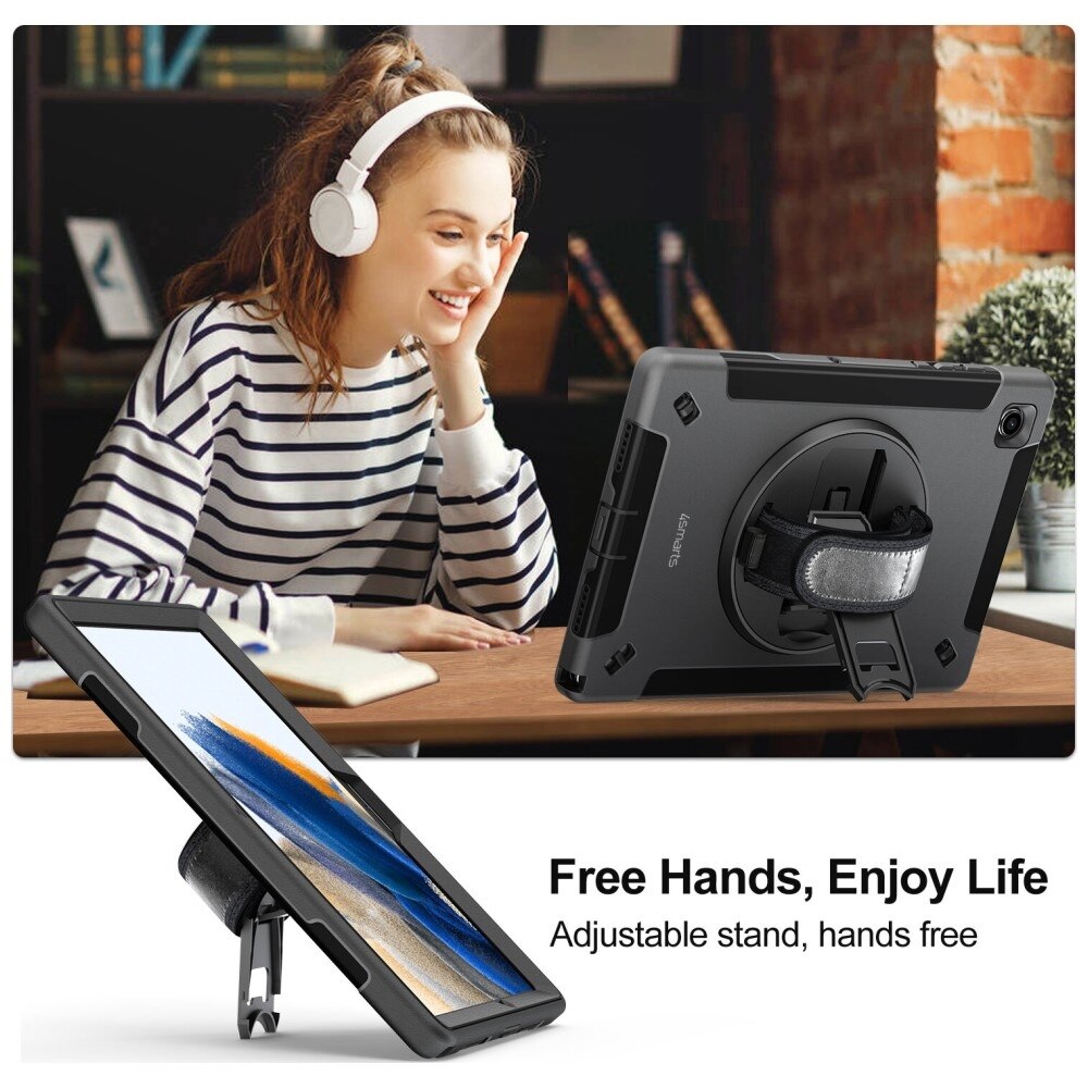 Carcasa 4smarts Rugged Case Grip compatibila cu iPad 11 (2025), Negru