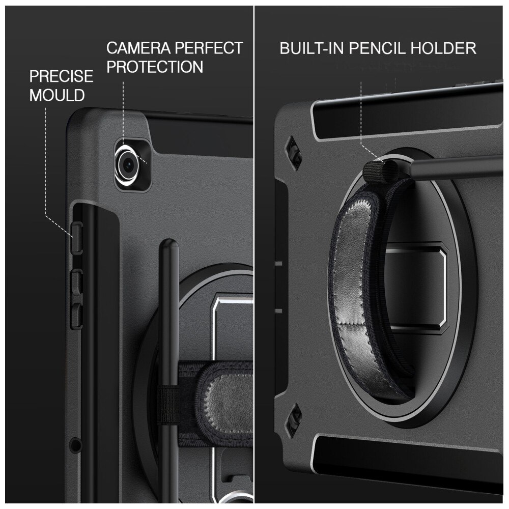 Carcasa 4smarts Rugged Case Grip compatibila cu iPad 11 (2025), Negru