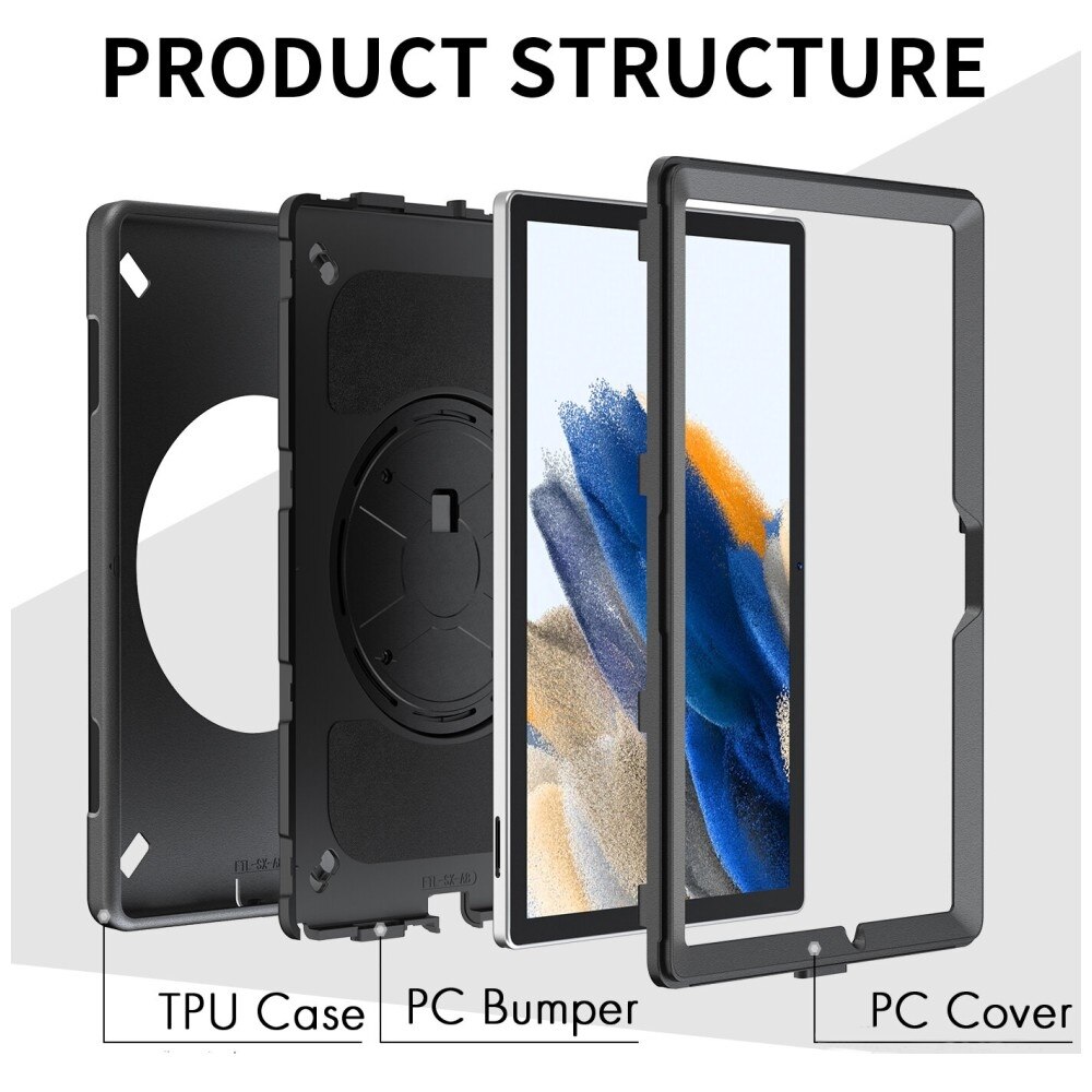 Carcasa 4smarts Rugged Case Grip compatibila cu iPad 11 (2025), Negru
