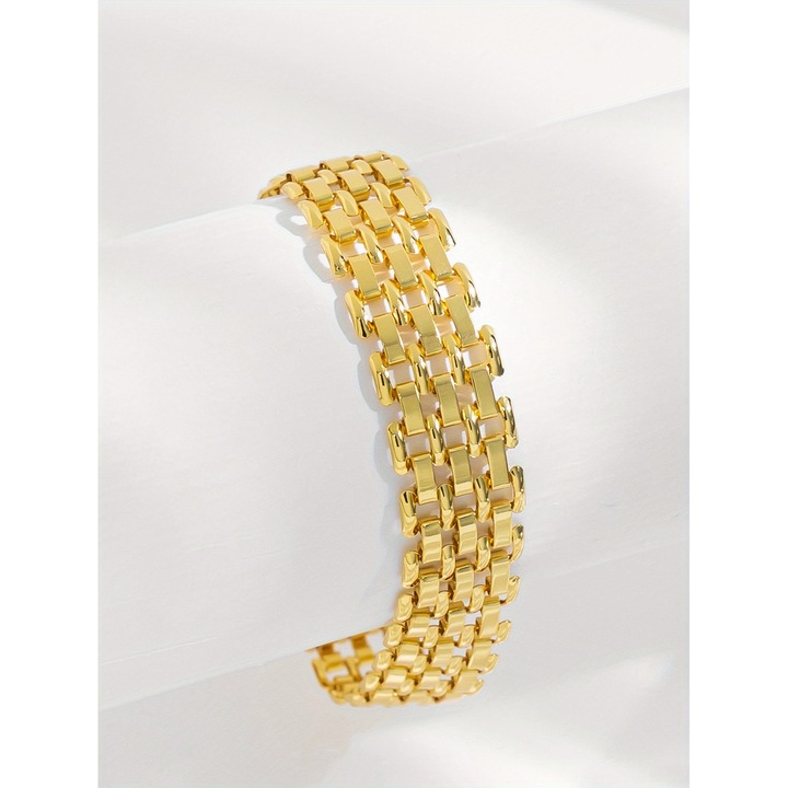 Bratara, Design Elegant-Casual, Cupru, Placata cu Aur Galben de 18k