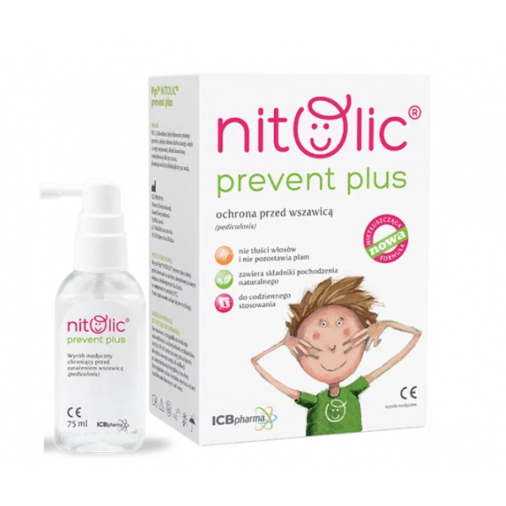 Spray prevenire păduchi Nitolic, 75 ml, pentru copii