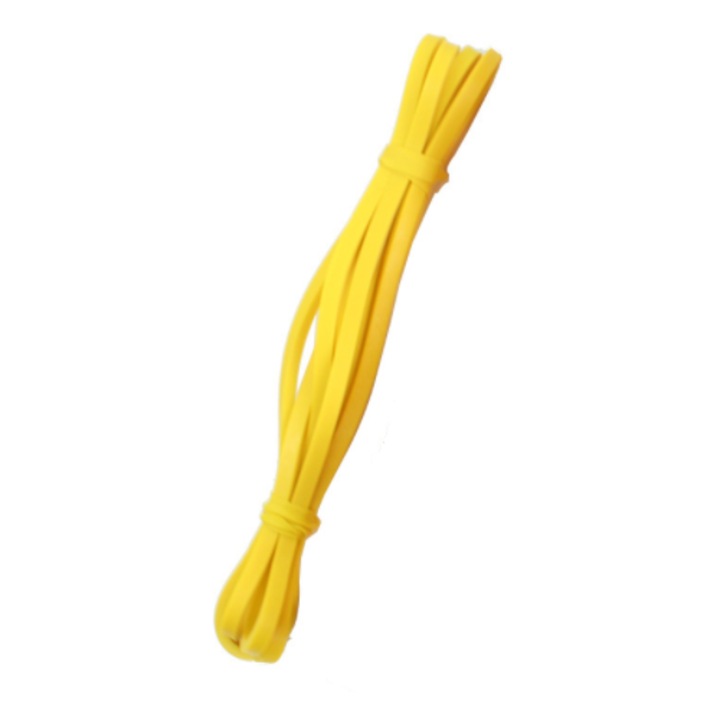 Banda Fitness elastica de cauciuce rezistenta de 0-8kg - 208cm, galben