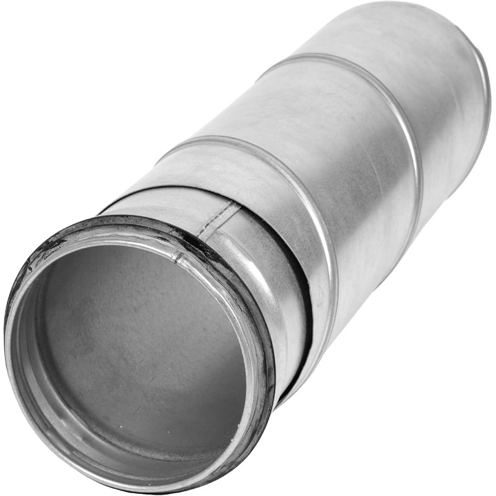 Tub ventilatie telescopic Repa Market, diametru 125 mm, lungime 300-550 mm, metal galvanizat, argintiu